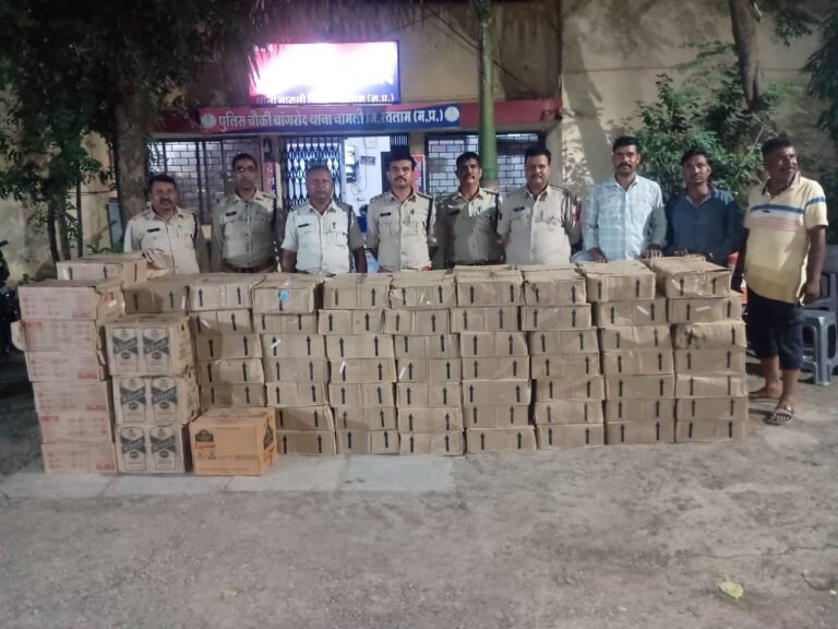 बांगरोद पुलिस  चौकी पर 6 लाख की शराब जप्त